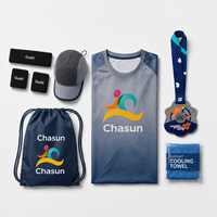 Kit de finisseur de marathon personnalisé avec logo : Médaille, T-shirt, Sac à cordon, Casquette de course, Bandeau anti-transpiration, Serviette rafraîchissante – Fournitures pour événements sportifs