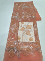 NI.AI Umweltfreundlicher Pailletten-Perlen-Französischer Spitzenstoff Afrikanischer 3D-Blumen-Pailletten-Stickerei-Spitzenstoff für Braut Hochzeit