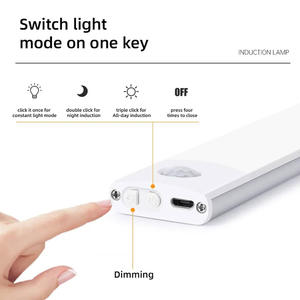 Lampu Linear lemari pakaian isi ulang dapur nirkabel lampu Sensor gerak LED lampu kabinet lemari pakaian - Product Image 5