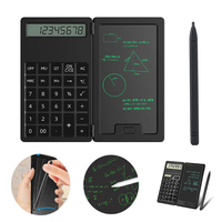 Calculatrice scientifique multifonction personnalisée avec écran LCD à 12 chiffres, tablette d'écriture, calculatrice de bureau pliable