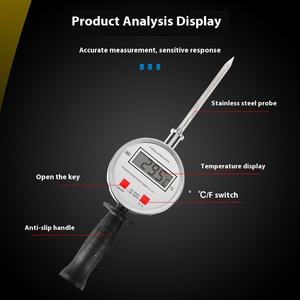 เครื่องวัดอุณหภูมิแบบ DTM-412 bimetal แบบมือถือเครื่องควบคุมอุณหภูมิอุตสาหกรรมสแตนเลสสตีลจอแสดงผลดิจิตอลใช้ในร่มแบตเตอรี่ ODM - Product Image 3