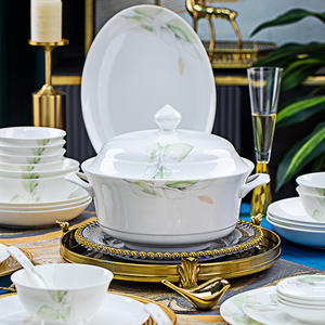 Juego <span class=keywords><strong>de</strong></span> Vajilla <span class=keywords><strong>de</strong></span> Porcelana China con Diseño <span class=keywords><strong>de</strong></span> Hojas Verdes, 60 Piezas, Apto <span class=keywords><strong>para</strong></span> Microondas y Lavavajillas, Directo <span class=keywords><strong>de</strong></span> Fábrica, <span class=keywords><strong>para</strong></span> Hotel o Boda - Product Image 4