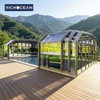 Véranda coulissante automatique préfabriquée en aluminium et verre transparent RICHOCEAN pour extérieur