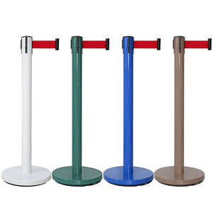 उच्च गुणवत्ता वाले स्टेनलेस स्टील बोलार्ड भीड़ नियंत्रण बैरियर रिट्रेटेबल रिट्रेटेबल आसानी से इकट्ठे कतार ध्रुवों - Product Image 1