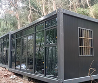 Casa Contenedor Prefabricada Moderna, Transpirable, Rectangular, de Panel Sándwich, de Ensamblaje Rápido, con Acabado Completo y Sala de Estar Desmontable