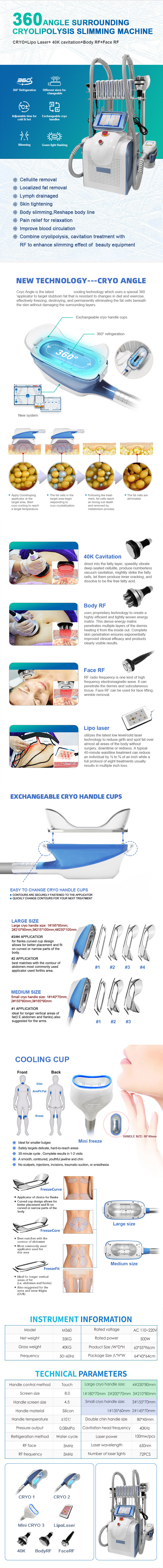 Hot sale Cryolipolysis machine 2022 criolipolisis 360 40K Cavitation 650nm lipo laser fat slimming machine