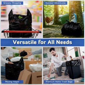 <b>Extra</b> <b>Large</b> Heavy Duty Reusable Plastic T-Shirt Shopping Bags with Handles for Retail, Grocery, Restaurant and Business Use - Product Image 3