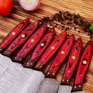 Juego de Cuchillos de Cocina Damasco Hechos a Mano con Mangos de Madera Natural para una Preparación de Alimentos Eficiente, Cuchillo de Cocina Profesional Damasco - Product Image 4