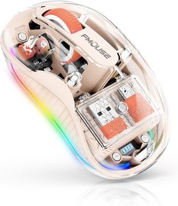 เมาส์ไร้สายแบบ Dual Mode รองรับบลูทูธ พร้อมไฟ RGB ชาร์จได้ โปร่งใส สำหรับใช้ที่บ้านและที่ทำงาน - Product Image 1