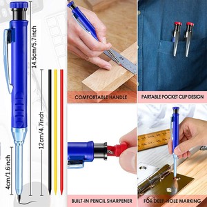 Juego de Lápices de Carpintero Mecánicos, Grado Industrial, para Trabajos en <span class=keywords><strong>Madera</strong></span>, Marcador de Orificios Profundos, Afilador, OEM, ODM, Logotipo Personalizado - Product Image 5