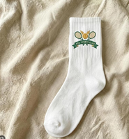 Chaussettes de sport rayées blanches et vertes avec logo personnalisé OEKO Tex100, chaussettes d'équipe, chaussettes de club, chaussettes de sport OEM, vente en gros de chaussettes de tennis