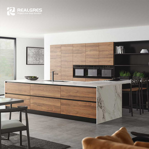 Gabinetes de cocina de diseño <span class=keywords><strong>simple</strong></span> para interiores, muebles de cocina con carcasa de tablero de partículas de isla con tira de luz Led - Product Image 2