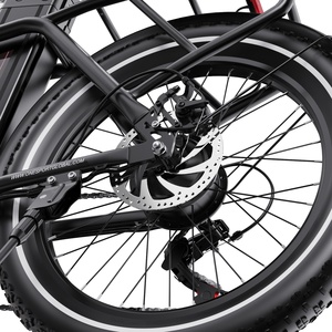 Vélo électrique pliable mini à pneus larges, 7 vitesses, moteur sans balais, suspension de fourche avant, conduite plus confortable sur les chemins accidentés - Product Image 6