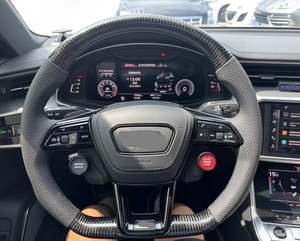<span class=keywords><strong>Volante</strong></span> Deportivo de 4 Palancas con LED, en Cuero y Fibra de Carbono, Compatible con <span class=keywords><strong>Audi</strong></span> TT R8 <span class=keywords><strong>A4</strong></span> A5 <span class=keywords><strong>B8</strong></span> B9 S4 RS6 A6 C7 RS Q5, Estilo S-Line - Product Image 2
