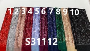 ナイジェリアの刺繍入りスパンコールレース生地、プロムパーティードレス用 - Product Image 6