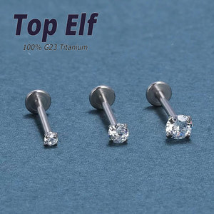Piercing Lèvre Labret en Titane G23 ASTM F136, Boucle d'<span class=keywords><strong>Oreille</strong></span> Puce Zircon Cubique pour <span class=keywords><strong>Oreille</strong></span> Tragus Cartilage Hélix Daith, Bijou Piercing Calibre 16/18/20g - Product Image 4