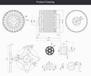 <span class=keywords><strong>T</strong></span>-MOTOR AT1050 KV90 <span class=keywords><strong>150CC</strong></span> OEM ODM Usine Multi-Rotor Lourd De Levage 24S Moteur De Drone À Aile Fixe - Product Image 4