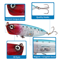 Leurre de pêche en gros, leurre de pêche coulant en forme de crayon, leurre dur 95 mm/18 g, leurre sonore, leurre artificiel