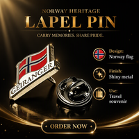 Épinglette en émail drapeau de Geiranger, Norvège, souvenir de voyage, badge de revers, cadeau de collection vintage à thème nordique