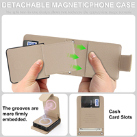 Étui portefeuille de luxe avec porte-cartes pour Samsung Galaxy Z Flip 8/7/6/5/4/3, en cuir PU