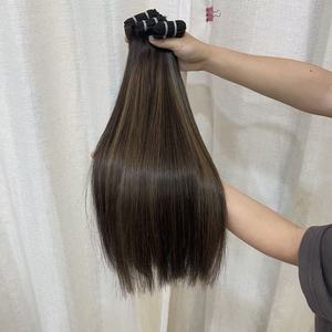Extensiones de <span class=keywords><strong>Cabello</strong></span> Humano Ruso de Alta Calidad, Doble Trama, con Alineación de Cutículas, Color Castaño <span class=keywords><strong>Claro</strong></span> - Product Image 4