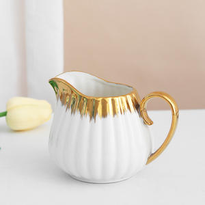Ensemble de 15 tasses à thé en porcelaine avec bordure dorée personnalisée, théière, tasses à café en céramique, ensembles de boîtes à thé et à sucre avec tasse et soucoupe - Product Image 3