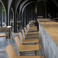 Chaise de restaurant moderne en bois massif avec coussin, chaise en bois commerciale pour hôtel, bistrot, café, restaurant gastronomique, projet de restauration fine