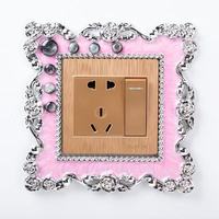 Cache-interrupteur créatif en résine, motif rose, pour interrupteur double, cache-prise et interrupteur.