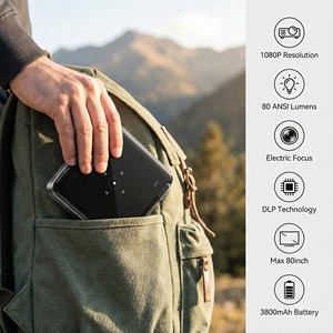 Venda quente P60 Mini Pico 1080P DLP Projetor <span class=keywords><strong>LED</strong></span> Bateria Embutida 2G RAM para Viagem de Negócios Glamping Tela Espelhamento Multimídia - Product Image 2