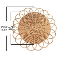 Sets de table et sous-plats ronds en rotin synthétique tressé, écologiques, style zen asiatique, pour mariage