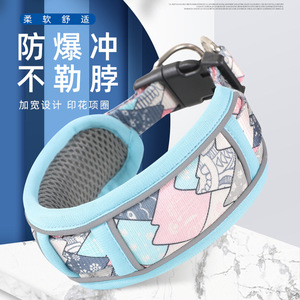 Collier rembourré pour chien imprimé en mousse, grande taille, pour l'entraînement et les sorties, avec laisse tendance - Product Image 2