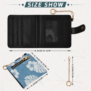 Cartera de Cuero PU Personalizada con Estampado de Monstera Hawaiana, con Cierre Magnético, Monedero y Bloqueo RFID - Product Image 2