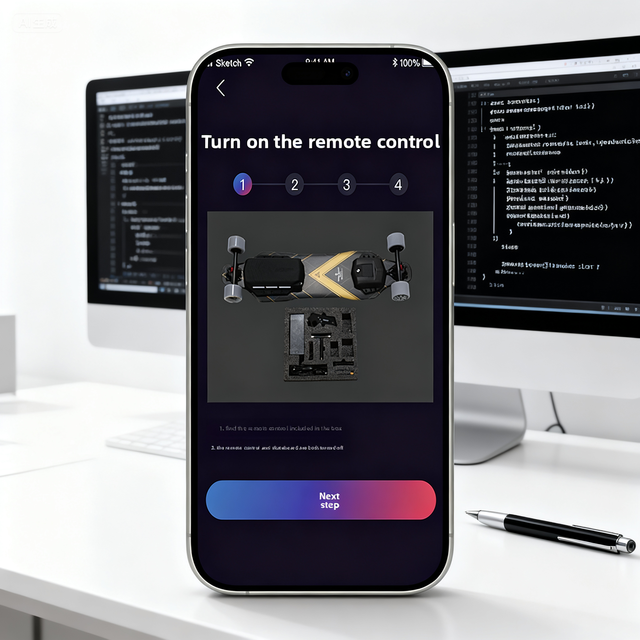 Custom Electric Scooter Android IOS Software Solutions Professional IOT App Development Flutter Stepper Motor Control Proof