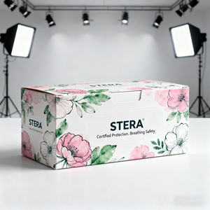 Emballage personnalisé pour masque facial, boîte en papier rigide, boîte à coque dure, boîte d'emballage pour médicaments, boîte de rangement pour fournitures médicales - Product Image 1