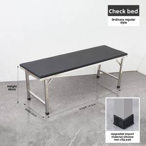 Hospital de clínica de acero inoxidable plegable paciente mesa de <span class=keywords><strong>examen</strong></span> médico respaldo ajustable elevación cama de <span class=keywords><strong>examen</strong></span> <span class=keywords><strong>precio</strong></span> barato de fábrica - Product Image 3