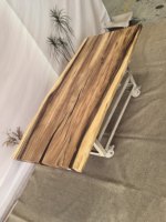 Plateaux de table à manger en bois de Raintree à bords naturels, comptoirs pour la maison, l'hôtel, l'appartement, l'atelier, meubles de salle à manger