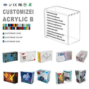 Boîte de rangement transparente en acrylique ETB pour <span class=keywords><strong>booster</strong></span> box, fermeture magnétique N52, étanche et anti-poussière pour Pokémon - Product Image 1