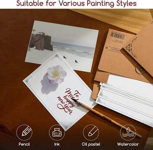 Cartes postales en papier <span class=keywords><strong>aquarelle</strong></span> vierge MEEDEN : 4 x 6 pouces, 140 lb/300 g/m², cartes postales <span class=keywords><strong>aquarelle</strong></span> de voyage - 20 feuilles, papier à peinture 100 % coton - Product Image 5