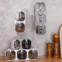 Boîte à épices pour la cuisine, boîte à sel, sucre, épices, poivre, autocollant en plastique pour épices