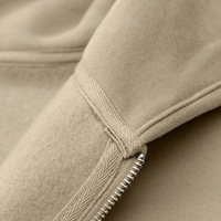 Sweat à capuche zippé en polaire 345 g/m² nouvelle collection automne-hiver, couleur unie, coupe oversize ample et épaisse