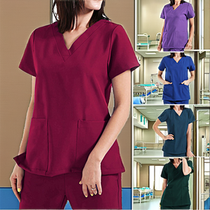 Uniforme d'infirmière unisexe de haute qualité confortable YQFY 2025, ensembles de blouses d'infirmière en gros, tissu sergé en élasthanne/polyester - Product Image 2