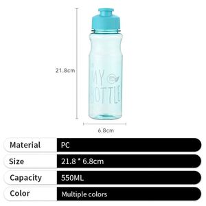 <b>Hot</b> Selling Pink Plastic 550Ml Portable Outdoor Drinking <b>Water</b> <b>Bottle</b> for Business - Product Image 2