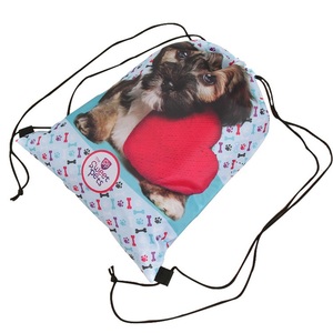 Bolsa de gimnasio con cordón de poliéster de alta calidad, logotipo impermeable, Mochila deportiva promocional para Fitness, bolsas de compras recicladas personalizadas - Product Image 3