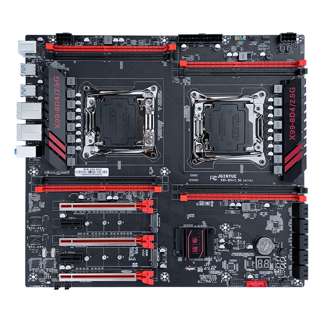 JGINYUE X99 Motherboard Dual CPU Support Intel Chipset DDR4 Memory SATA Hard Drive Supports Xeon E5 V3 V4 CPU 8 Channels 128 GB