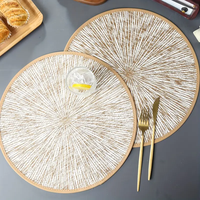 Vente en gros de sets de table en jute de style bohème personnalisés, imprimés circulaires, pour restaurant, table de salle à manger, fête de mariage, carton
