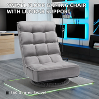 Chaise de jeu pivotante pour sol dur, rotation à 360 degrés, inclinable, avec support lombaire, coussin en mousse, fonctionnement manuel, pour la maison