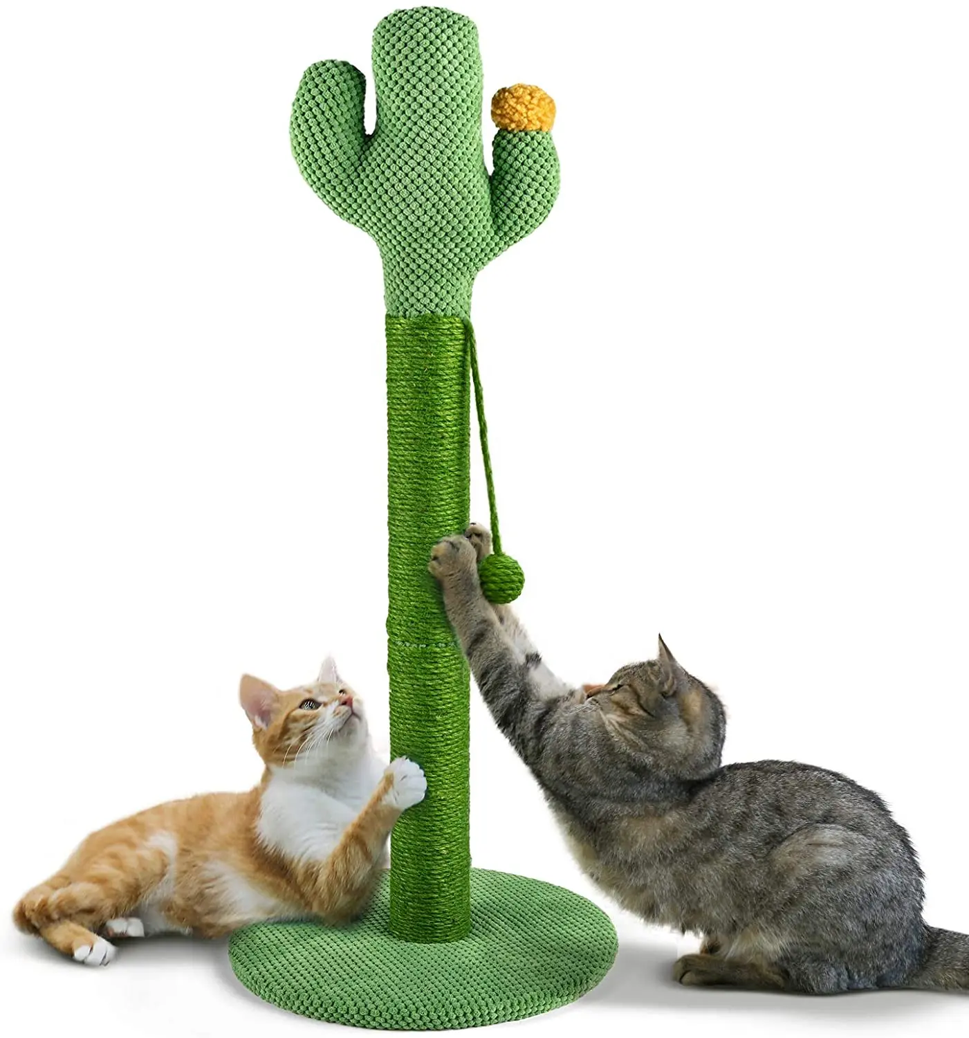 Cat Tree Cactus Scratcher With Hanging Ball Suitable For Indoor Big Cat Scratching Post Pet Toy
