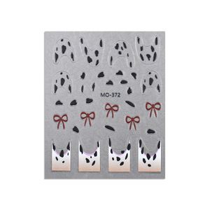 Autocollants pour ongles en relief 2D Sweet Kitty Cat Bow, motif imprimé léopard, 3 couleurs, autocollants pour ongles en plastique sans danger pour les enfants, pour la manucure DIY - Product Image 5