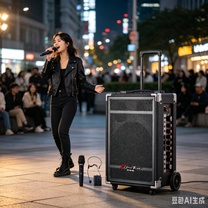 Système de sonorisation portable 100W en plastique avec batterie rechargeable, <span class=keywords><strong>2</strong></span> micros sans fil pour AUX et enregistrement, idéal pour le streaming en direct et les fêtes en extérieur - Product Image 5