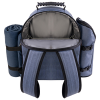 Sac de pique-nique isotherme TAWA 600D, souple, réutilisable, pliable, pour 4 personnes, avec compartiment isotherme et fermeture éclair, ensemble de camping